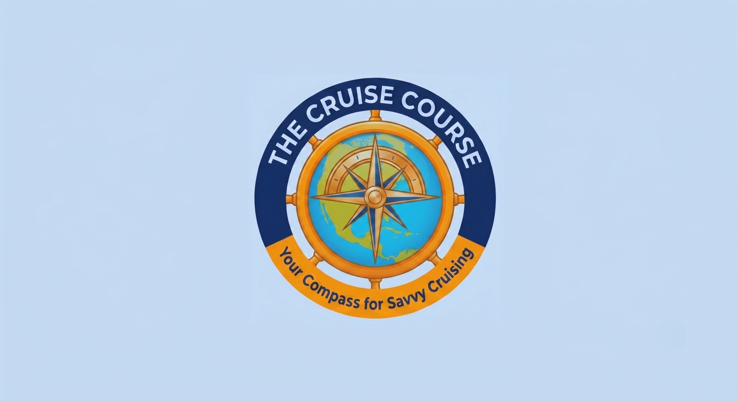 The Cruise Course official logo featuring a circular nautical compass design with the tagline, "Your Compass for Savvy Cruising."